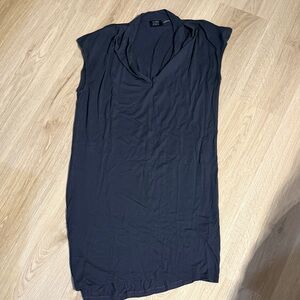 Chic Black Draped Neck Dress